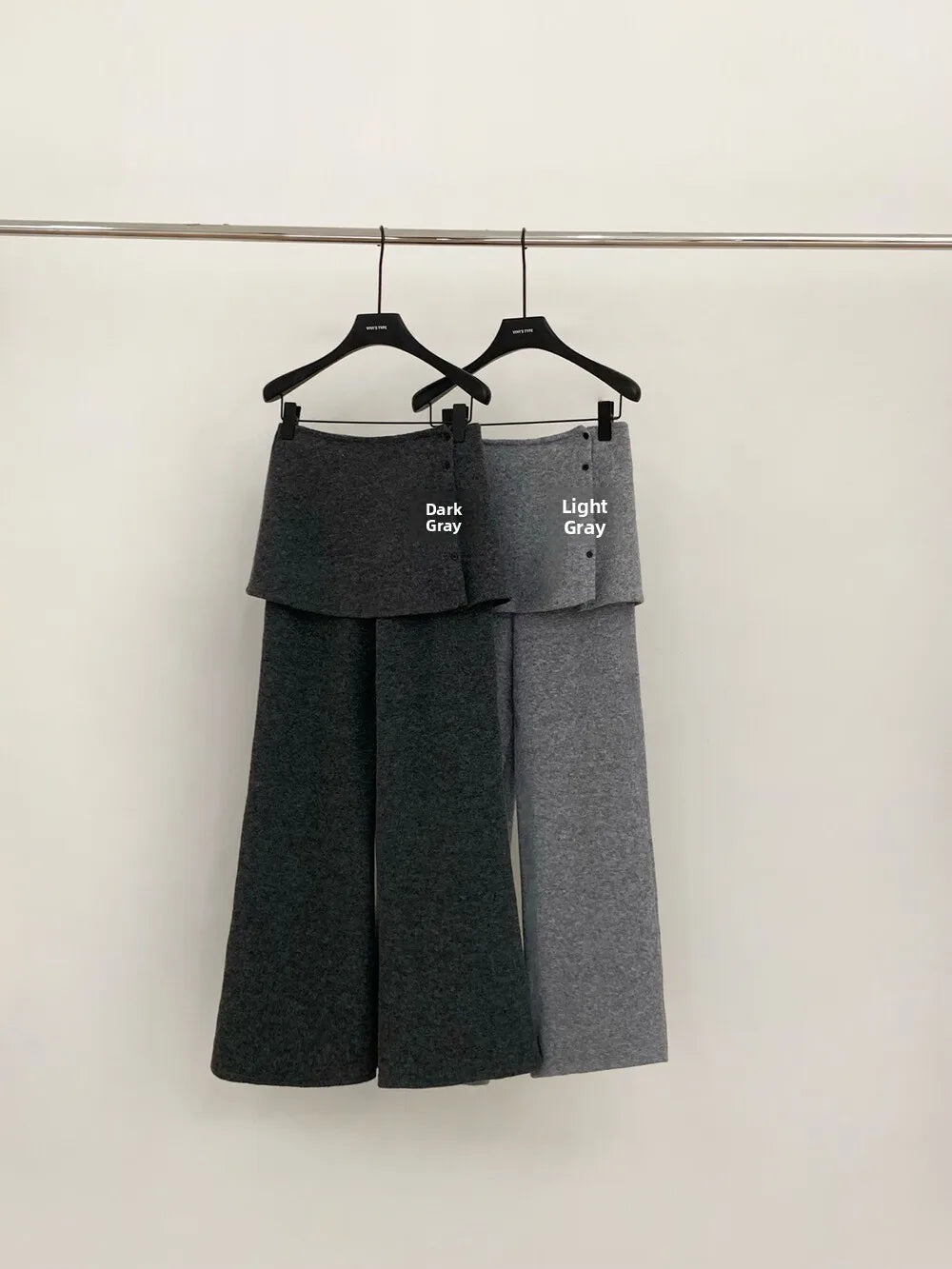 Korean Sle Women's Knitted Flared Casual Pants High Waist Autumn Winter New Faion Trendy Long Trousers Comfortable Design