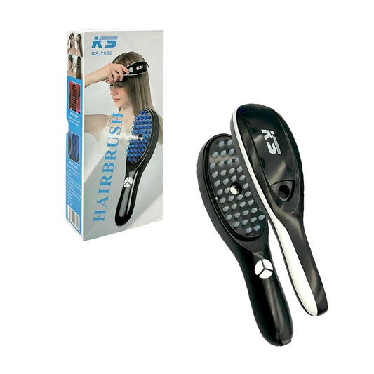 [GD] ks Vibrating Hairbrush with Red-Blue Light and Spray Can for Hair Care / hairbrush / ks-7906