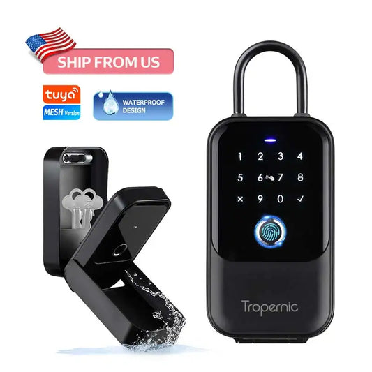 Tropernic APP Controlled Key Resettable Code Safe Waterproof Lock box for Keys With Code Wall Mount ,Apartment Spare Key Storage
