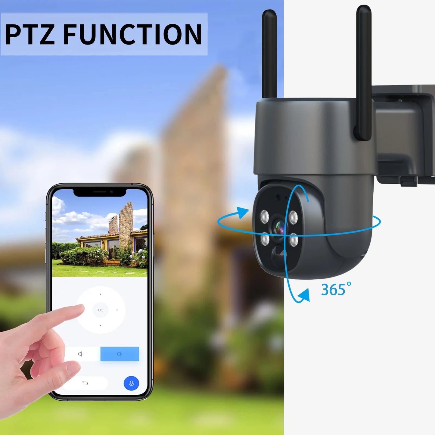 4MP HD 4G Solar CCTV IP Camera Built-in 7500mAh Battery Support Max 256GB Storage Outdoor Waterproof Cam