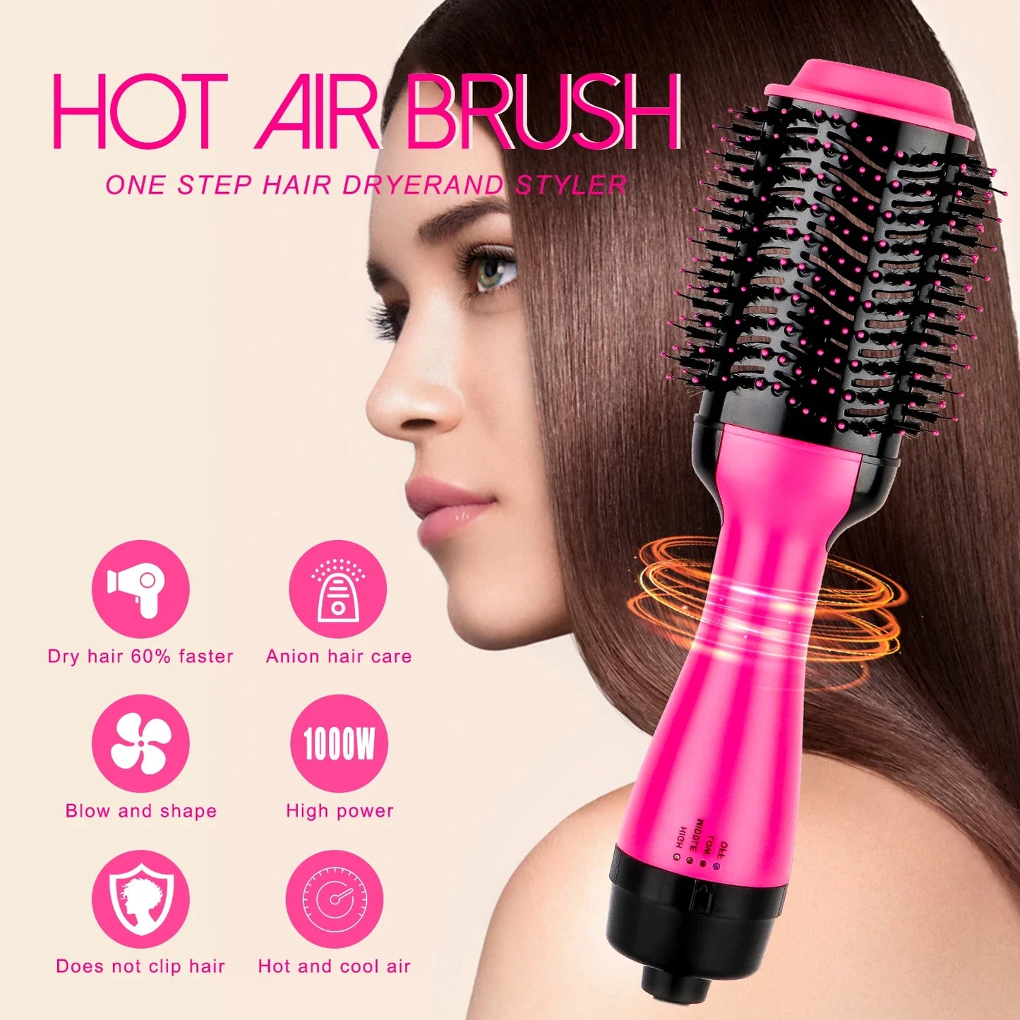 Multi-functional Hair Comb 3-in-1 Negative Ion Curling Iron