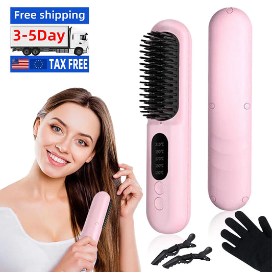 Us Warehouse Products Electrical Hair Straightener Comb Free Shipping Cordless Hair Straightening Brush