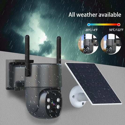 4MP HD 4G Solar CCTV IP Camera Built-in 7500mAh Battery Support Max 256GB Storage Outdoor Waterproof Cam