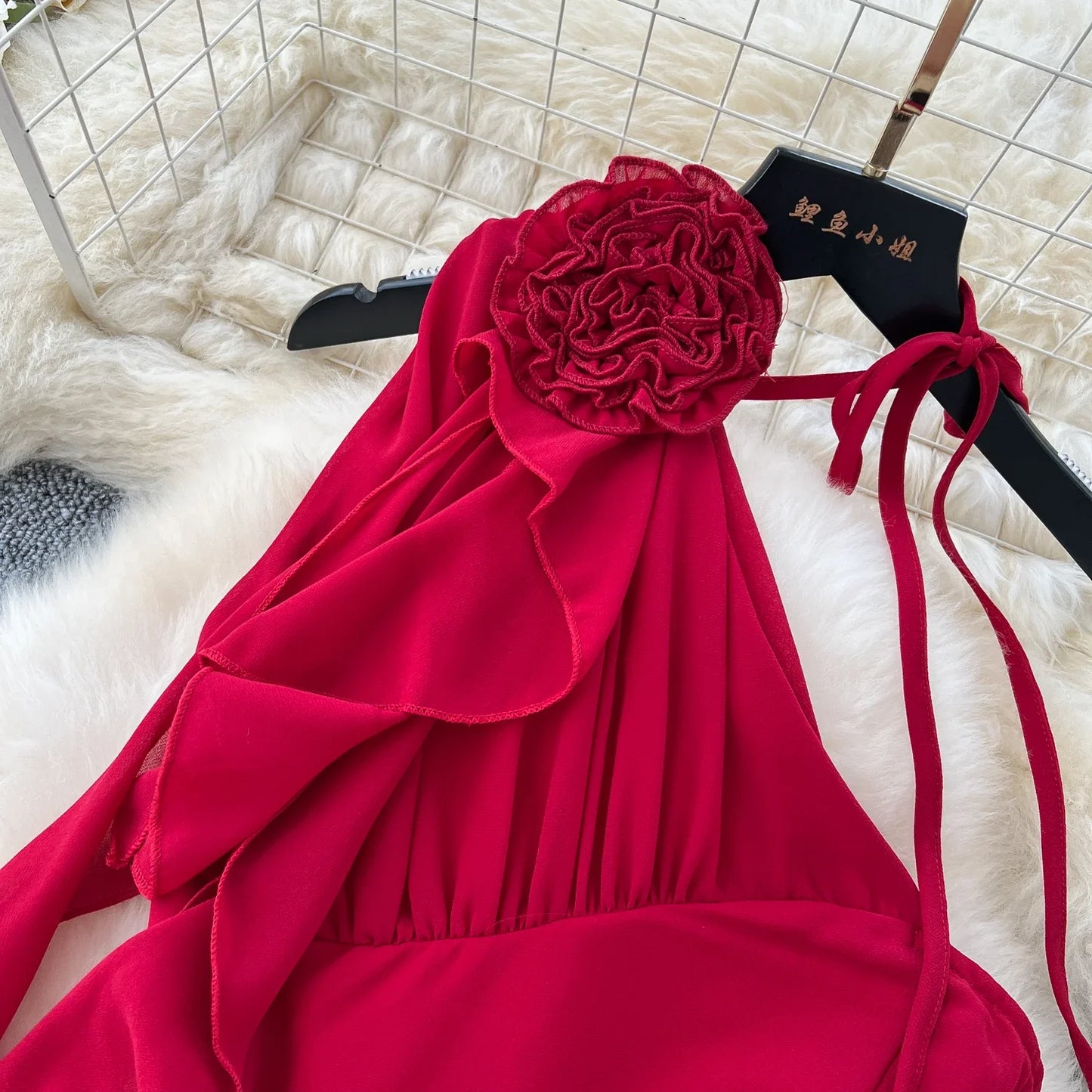 Elegant Sleeveless Vintage Diagonal Collar Sexy Off Shoulder Chic Three-dimensional Floral Slim Evening High Street Long Dresses