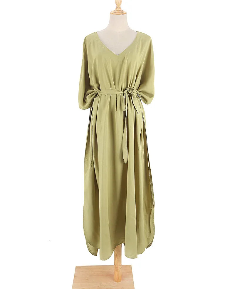 Plus Size Womens Caftan Plus Size Kaftans Casual V Neck Caftans Long Soft Beach Maxi Dress for Summer