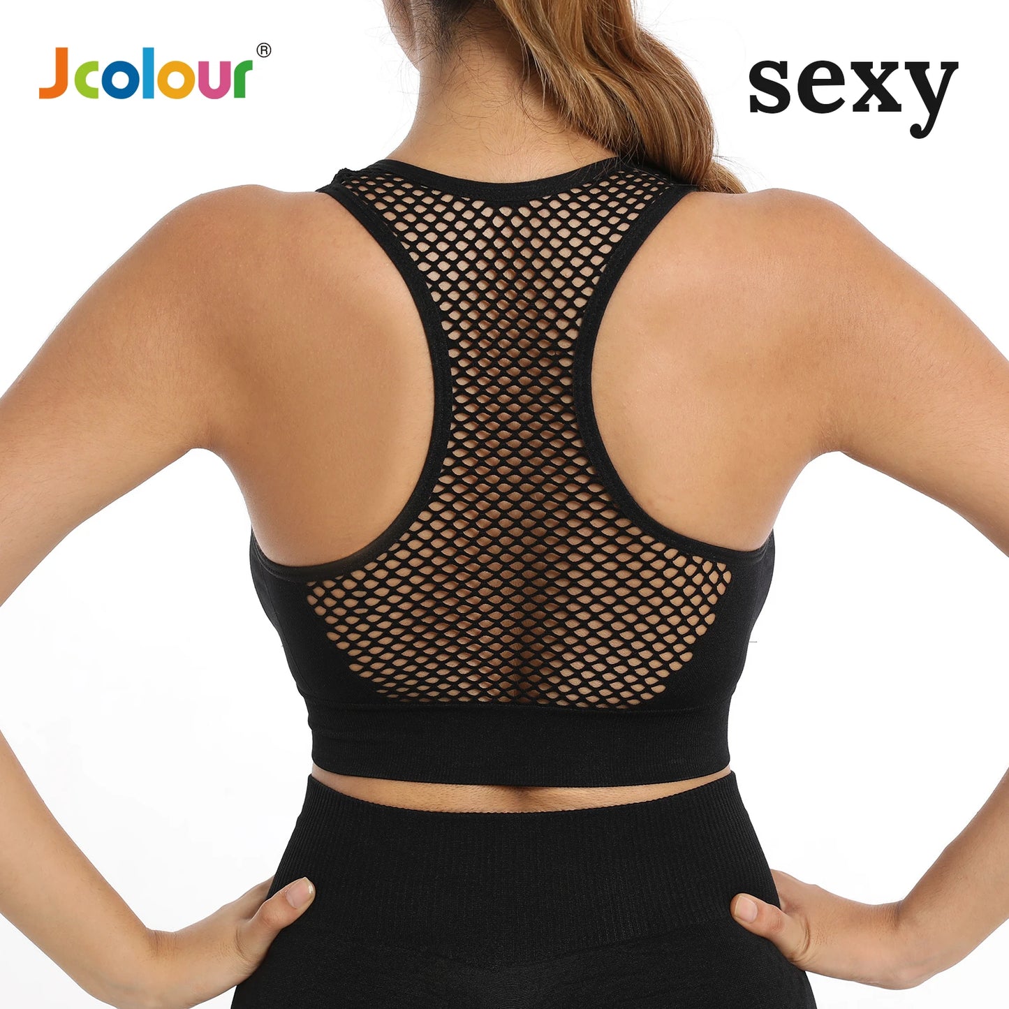 Frete grátis Jcolour Conjunto de Top e Shorts Esportivo Feminino, Respirável e de Secagem Rápida para Yoga e Corrida
