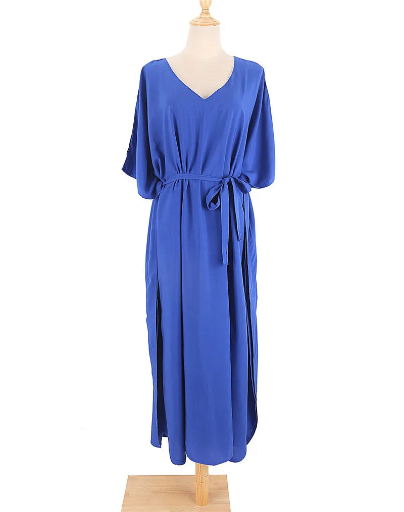 Plus Size Womens Caftan Plus Size Kaftans Casual V Neck Caftans Long Soft Beach Maxi Dress for Summer