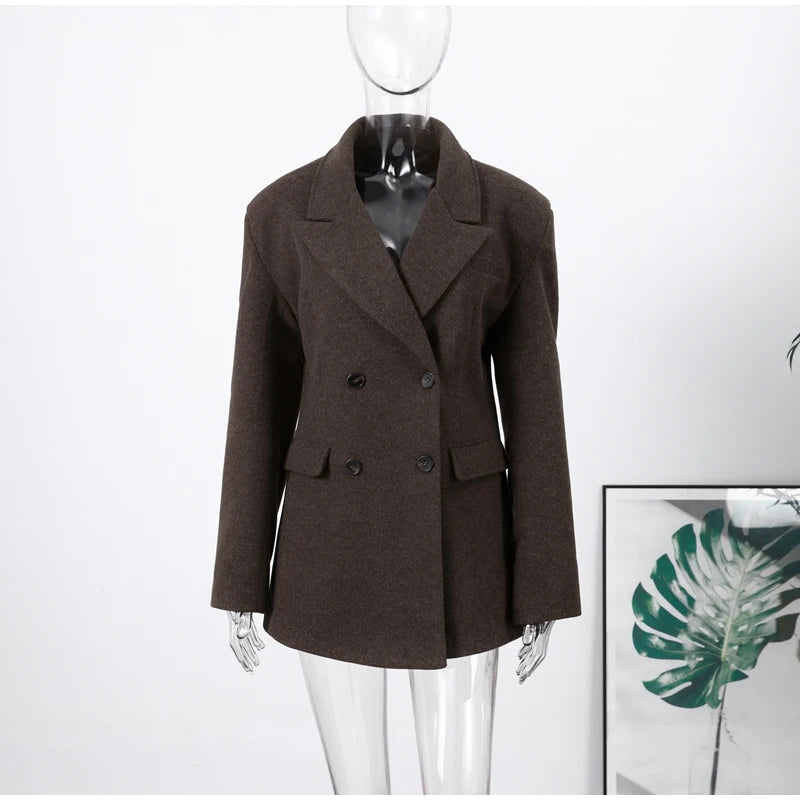 Fashion Women's Tassel Solid Blazer Jacket Lapel Full Sleeve Casual Coat 2026 Spring Autumn Lady Elegant Street Lady Outwear New