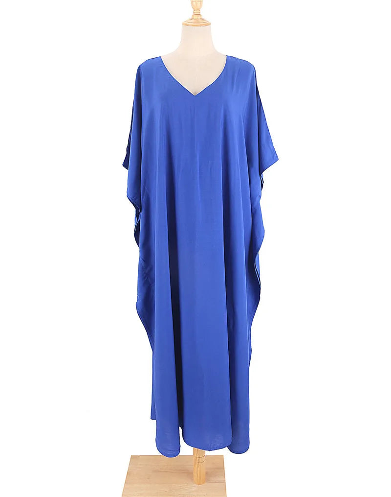 Plus Size Womens Caftan Plus Size Kaftans Casual V Neck Caftans Long Soft Beach Maxi Dress for Summer