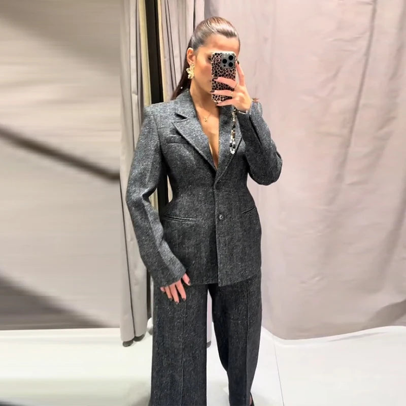 Fashion Women's Tassel Solid Blazer Jacket Lapel Full Sleeve Casual Coat 2026 Spring Autumn Lady Elegant Street Lady Outwear New