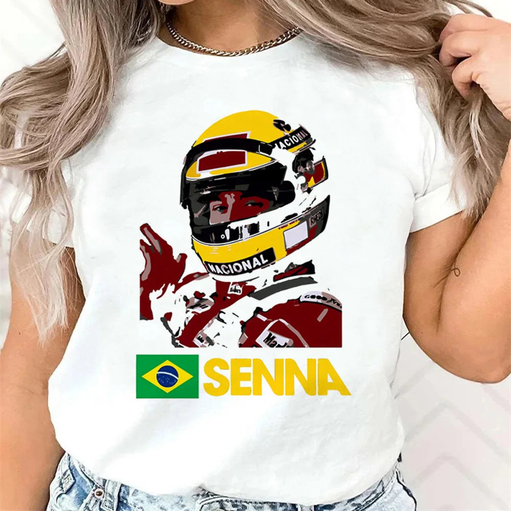 Ayrton Senna t shirt teen women Graphic 2000s Comfortable Retro Classic shirt Y2k Psychedelic 2000s aesthetic Retro Gothic