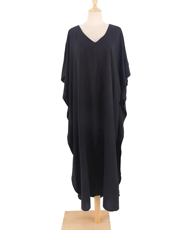 Plus Size Womens Caftan Plus Size Kaftans Casual V Neck Caftans Long Soft Beach Maxi Dress for Summer
