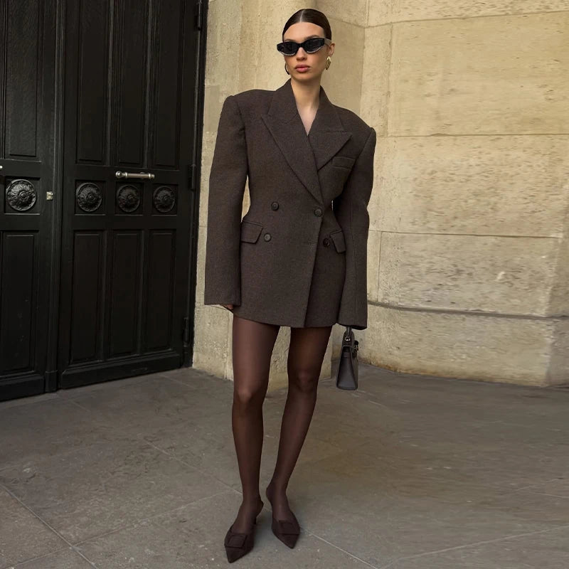 Fashion Women's Tassel Solid Blazer Jacket Lapel Full Sleeve Casual Coat 2026 Spring Autumn Lady Elegant Street Lady Outwear New