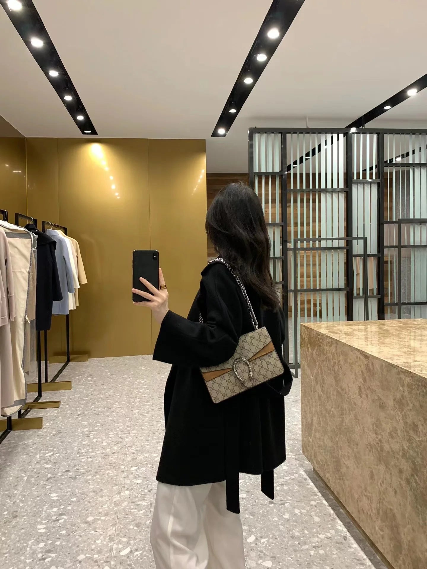 M classic Gas cashmere coat short cashmere cashmere natural water ripple double-sided woolen coat women