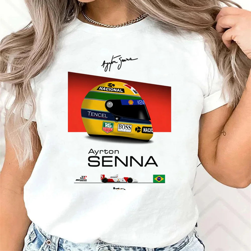 Ayrton Senna t shirt teen women Graphic 2000s Comfortable Retro Classic shirt Y2k Psychedelic 2000s aesthetic Retro Gothic