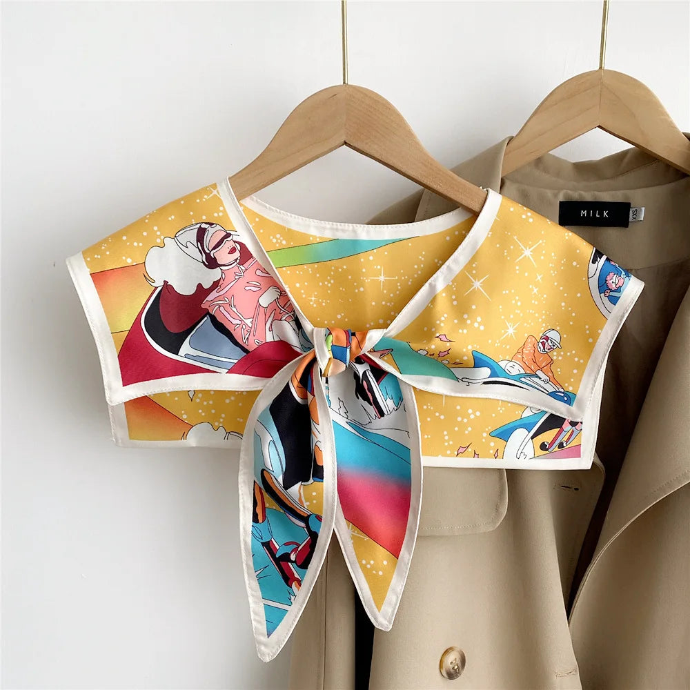 Capes New Style Shoulder Scarf Shawl Women False Collar Air Conditioning Room Shawl Decoration With Knotted Scarf Cloak