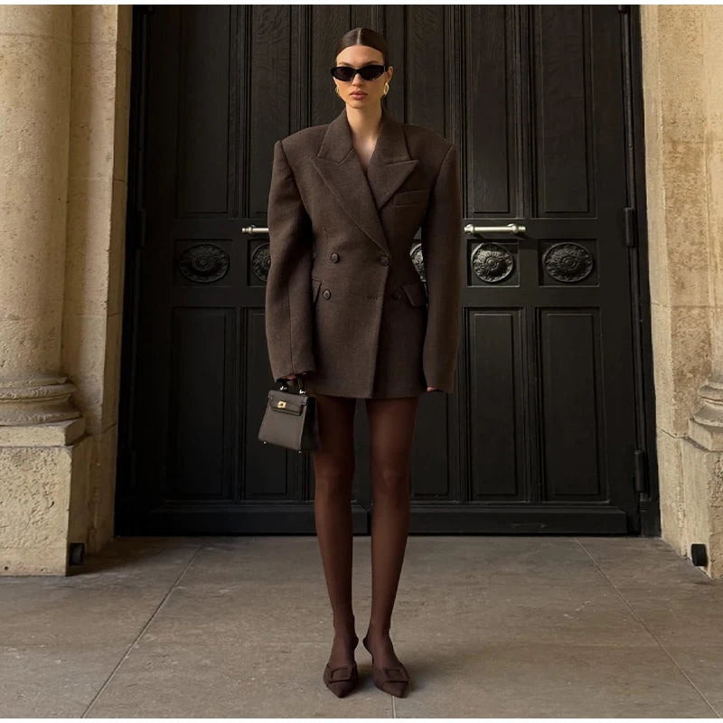 Fashion Women's Tassel Solid Blazer Jacket Lapel Full Sleeve Casual Coat 2026 Spring Autumn Lady Elegant Street Lady Outwear New