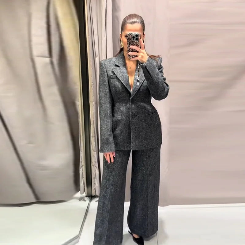 Fashion Women's Tassel Solid Blazer Jacket Lapel Full Sleeve Casual Coat 2026 Spring Autumn Lady Elegant Street Lady Outwear New