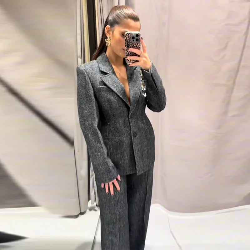 Fashion Women's Tassel Solid Blazer Jacket Lapel Full Sleeve Casual Coat 2026 Spring Autumn Lady Elegant Street Lady Outwear New